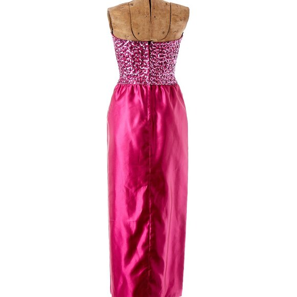 Fushia Mike Benet Sequined Strapless Gown - Picture 5 of 6